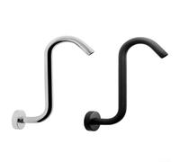 Ceiling Mount Shower Bracket With Flange For Extended Shower Head Reach, Constructed From Stainless Steel To Stability And Long Term Use(Black)