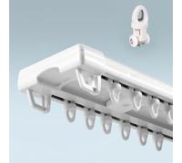 Ceiling Mount Sliding Room Divider Rails System for Heavy-Duty Curtains, Silent Operation for Balcony and Room Separation, Easy Installation, Durable and Reliable