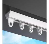 Ceiling Mount System - Sliding Aluminum Straight Curtain Rod Without Noise - Aroom/Dividers/Ceiling Set for Protect Privacy(White,42ft/12.8m/504in)