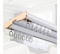 Ceiling Mount Track Customizable 60 680 cm Silent Aluminum Double Track for Sliding s Ideal for Sheer Drapes (White 3.0m)