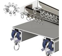 Ceiling MountDouble Row Curt k570 (18.7ft) Silent Drapery Rail for Curts & Room Dividers Easy Installation Elegant Champagne Finish