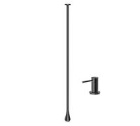 Ceiling Mounted Bathroom Faucet Brass Wall Hung Sink Faucet with Hot Cold Water Grade Vanity Basin Tap for Hotel Bathroom，Black Countertop Switch