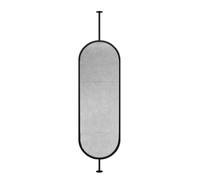 Ceiling-Mounted Bathroom Mirror With Metal Suspension Rod | Bathroom Makeup Mirror with Customizable Metal Suspension Rod(Black,60x90cm)