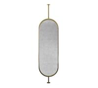 Ceiling-Mounted Bathroom Mirror With Metal Suspension Rod | Bathroom Makeup Mirror with Customizable Metal Suspension Rod(Gold,60x90cm)