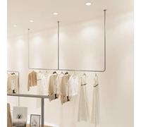 Ceiling-mounted coat rack,Adjustable Height Metal Display Hooks Wall-Mounted Coat Racks Heavy-Duty Multi-Functional Shelves for Ceiling Hangers - Perfect for Nizing and Showcasing Items.