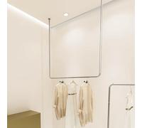 Ceiling-mounted coat rack,Adjustable Height Metal Display Racks, Wall-Mounted Hangers, Heavy-Duty Multi-Functional Shelves, Ceiling Coat Racks for Clothing & Accessories Display