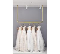 Ceiling-mounted coat rack, Wedding Clothes Hanger - Ceiling-Mounted Round Metal Display Rack for Showcasing Garments in Stores - Stylish & Clothing Display Solution