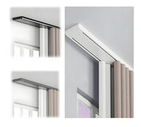 Ceiling-Mounted Curtain Rod 2-Layer Noise-Free Room Divider Track 0.6-6.8m Adjustable Aluminum Curtain Rail for Living Room & Bedroom (White 6.4m/21ft)