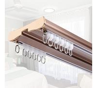 Ceiling-Mounted Curtain Track Customizable 60~680 cm Silent Aluminum Double Track for Sliding Curtains Rose Gold Color 5.9m Length Perfect for Modern Interiors