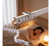 Ceiling Mounted Curtain Track Flexible Curtain Track Aluminum Bendable White/Gold Curtain Rail Track 100cm 200cm 300cm 400cm 500cm 600cm Quiet Glide Rustproof Durable(White side mount,10.5ft/320cm)