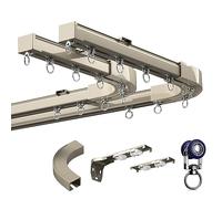 Ceiling Mounted Curtain Track Glider Rail for Straight & Bay Windows - Flexible Room Divider System, Easily Extendable & Cuttable Wall/Ceiling Curtain Tracks