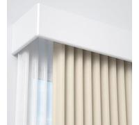 Ceiling Mounted Curtain Track Pelmet with Double Rails,Three-in-one Room Dividers Set for Windows, Curtain Boxes Valance Rod,White-130cm/51.2in/4.3ft