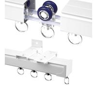 Ceiling Mounted Curtain Track System Black Sliding Curtain Rail for Curtains & Room Dividers Complete with HardwareDurable & Easy to Install