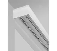 Ceiling Mounted Curtain Track System with Double Rails & Valance Set 3in1 Room Divider Curtain Boxes for Above 485cm (15.9ft) Perfect for Home Décor.