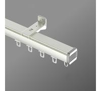Ceiling Mounted Curtain Track - V-Shaped Silent Slide Bay Window Rail Aluminum Alloy Invisible Design for Curtains Private Spaces Smooth Operation Single Track System