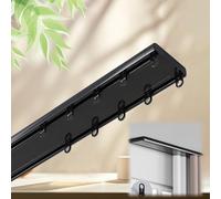 Ceiling Mounted Curtain Track with Silent Rollers 1.8m (5.9ft) Privacy Curtain System White Drapery Rail for Home Use Smooth Gliding Window Treatment