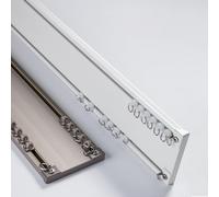 Ceiling Mounted Double Curtain Track 120cm for Bay Windows Room Divider RVs - Heavy Duty Curtain Rail Versatile Curtain Pole for Home & Office Use