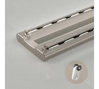 Ceiling Mounted Double Curtain Track System Silent Mute Rollers for Privacy in Open Rooms 2.3m (7.5ft) Gold Double Row Curtains Track