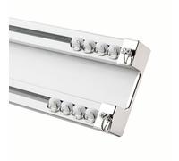 Ceiling Mounted Double Track 1m 6m Aluminum Rod for Room Divider Adjustable Length Stylish Design (Color: D Size: 1.5m)