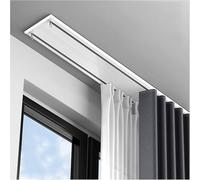 Ceiling Mounted Double Track Room Divider Rail Set with Silent Rollers, Heavy-Duty Aluminum System for Bedroom, Living Room, Hospital - 5.2m/17.1ft, White