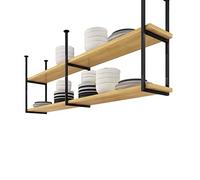 Ceiling-Mounted Floating Shelf - Pot Rack & Wine Display for Flower Shops Bars Lounges Restaurants (Size: 120x30x80cm) - Stylish Storage Solution for Modern Décor