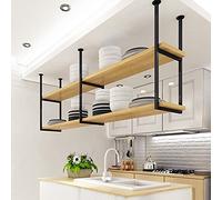 Ceiling-Mounted Floating Shelf Wine Rack, Wall-Mounted Bookcase for Bedroom Kitchen, Hanging Plant Stand and Bar Storage, Decorative Home Organizer