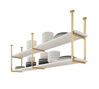 Ceiling-Mounted Floating Shelf Wine Rack, Wall-Mounted Bookcase for Bedroom Kitchen, Hanging Plant Stand and Bar Storage, Decorative Home Organizer