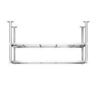 Ceiling Mounted Floating Shelves, Stainless Steel Kitchen Storage Wine Rack, 2-Layer Hanging Display for Restaurant Bar Warehouse, Easy to Install Multi-Purpose Organizer