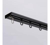 Ceiling Mounted Single Curtain Track Rail Set - Black/White/Champagne with Silent Pulleys for Bedroom Privacy Dressing Room and Room Divider (4.1m/13.5ft)