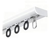Ceiling Mounted Ultra-Thin Curtain Tracks For Drapes, And Room Dividers, Sliding Drop Single Curtain Rail Set(White,1.4m(4.6ft))