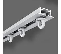 Ceiling Mounted White Hidden Straight Sliding Track Room Divider Rod 16m Long Curtain Rail Kit for Privacy Recessed Design 5.7m/18.7ft Len Ideal for Windows