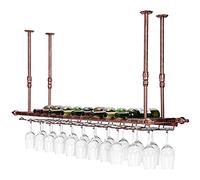 Ceiling Mounted Wine Rack Adjustable Hanging Wine Bottle Shelf Glass Holder for Bar & Kitchen Storage Stylish Wine Glass Space Saving Design