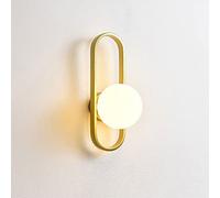 ceiling Nordic Light Glass, Mid Century Wall Lamp Magic Bean Globe Wal Lighting Fixtures for Living Room Bedroom Bedside Hallway Kitchen Cloakroom, E27 Socket (Color : Gold)