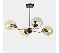 ceiling Nordic Minimalist Villa Chandeliers Office Meeting Iron Art Glass Lights E27 Ceiling Bar Kitchen Island Dining Room Hanging Lamps Perfect Deco/Smoky Gray