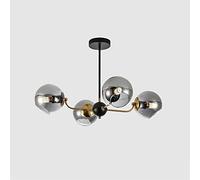ceiling Nordic Minimalist Villa Chandeliers Office Meeting Iron Art Glass Lights E27 Ceiling Bar Kitchen Island Dining Room Hanging Lamps Perfect Deco/Smoky Gray