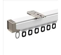 Ceiling or Wall Mount Curtain Rail Track 2.1m with Mute Rollers & Fittings Single Row for Living Room Bedroom HospitalEasy Installation (White)