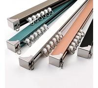 Ceiling Or Wall Mount Curtain Tracks System, Cap,Silent Nano Wheel, Curtain Track With Brackets, For Windows, Living Room, Bathroom, Bedroom,Room Divider(White-wall Mount,2M)