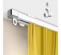 Ceiling Or Wall Mounting Telescopic Curtains Track, 2.7-4.9ft 4.2-7.8ft 9.6-13.7ft Room Divider Track Set With Silent Rollers, Home Rails Measurement-free, For Shower, Bay Window, RV(Single track,1.15