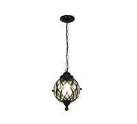 ceiling Outdoor Vintage Pendant Light Aluminum Outside Waterproof Chandelier Exterior Glass Lantern Retro Hanging Lamp for Porch Patio Farmhouse Entryway Aisle Balcony Garden