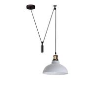 Ceiling Pendant Light, 29cm Metal Wide Light Shade, Height Adjustable 2m Cable, Vintage Edison 60w E27 Bulb Base, Industrial Pulley Lighting, Island Lamp for Farmhouse Dinner Room Kitchen Hallway