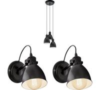 Elegant Black Ceiling Pendant Light With Matching Wall Sconces