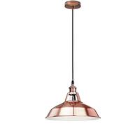 Ceiling Pendant Light 30cm Width Barn Shape Copper Metal E27 Large Industrial Lamp Shade Fitting Fixtures Easy Fit Decor for Island Kitchen Bedroom Cafe Living Room