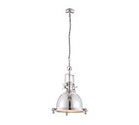 Ceiling Pendant Light Bright Nickel Plate & Sandblasted Glass 40W E27 GLS