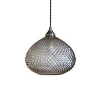 Ceiling Pendant Light Champagne Glass & Antique Brass Plate 10W LED E27