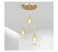 Ceiling Pendant Light,Chandeliers LED - Chandeliers, Modern Minimalist Gold Luxury Villa Five-Pointed Star Art Deco Fashion Dining Room Bedroom 3 Heads Lamp Pendant Lights,Chandelier