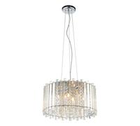 Ceiling Pendant Light Clear Crystal & Chrome Plate 5 x 28W G9 Dimmable