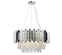 Ceiling Pendant Light Clear Crystal & Polished Stainless Steel 6 x 40W E14