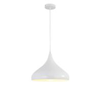 Ceiling Pendant Light Fixture Modern Colorful Metal Pendant Lamp for Kitchen Island Ceiling Light for Dining Table Retro Pendant Lights Nordic Rustic Chandelier (White,9.4in)