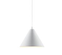Ceiling Pendant Light Fixture Modern Cone Shape Metal Pendant Lamp Colorful Nordic Single Chandelier for Kitchen Island Dining Room Table Bar Counter (White,9.8in)