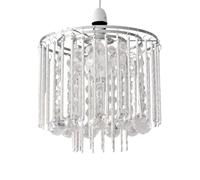 Ceiling Pendant Light Shade Clear Raindrop Modern Hanging Droplet Shades for Living Bedroom Kitchen Beaded Lampshade Camper Van Caravan Universal Easy Fit Acrylic Droplets Lightshade Ceiling Mount